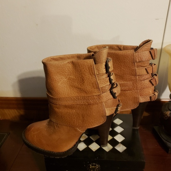MiA leather high heel buckle boots. SIZE 7 - Picture 2 of 9